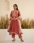 Rust Blush – Dori Embroidered A-Line Suit Set With Pockets